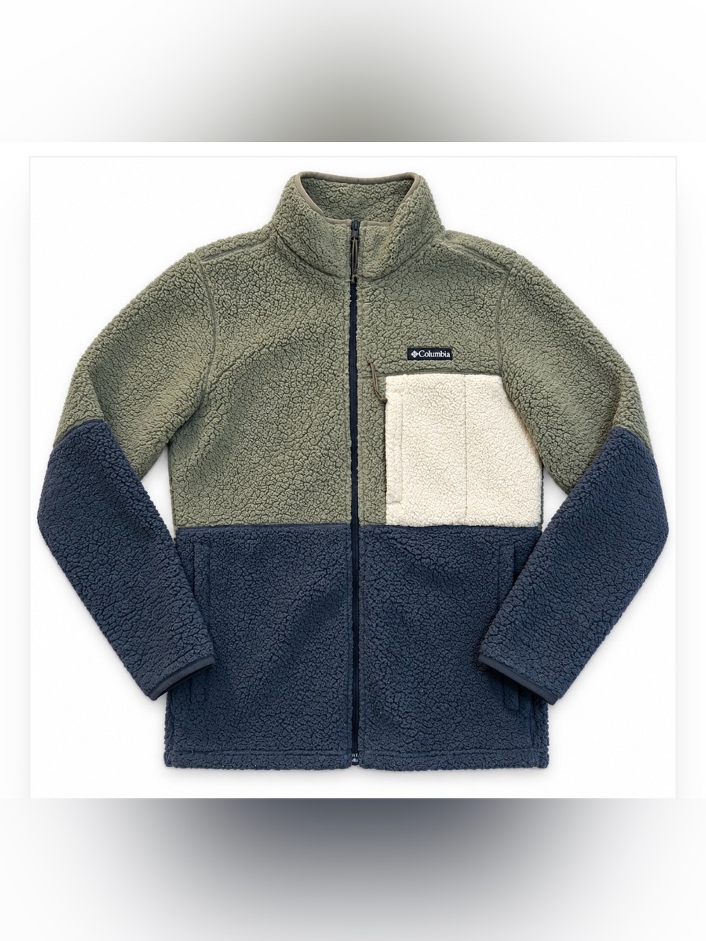 Columbia Mountainside Heavyweight Sherpa Fleece Jacket Men’s S Colorblock